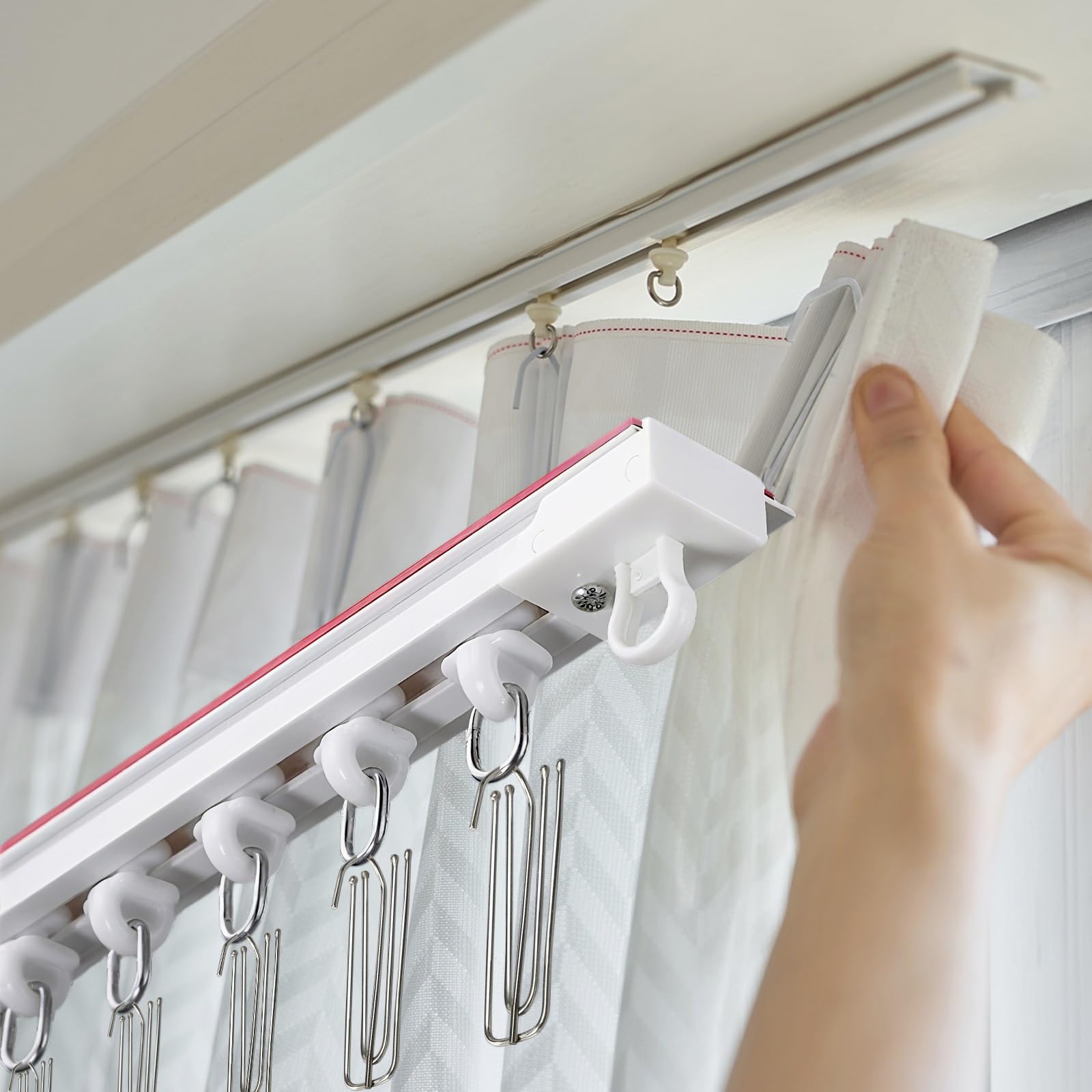 Tringle à rideaux adhésive sans perçage – Tringle à rideaux à montage au plafond ou sur le côté pour cloisons de chambre et de lit – 2,1 x 3 x 2,7 m, installation facile, polyvalent et
