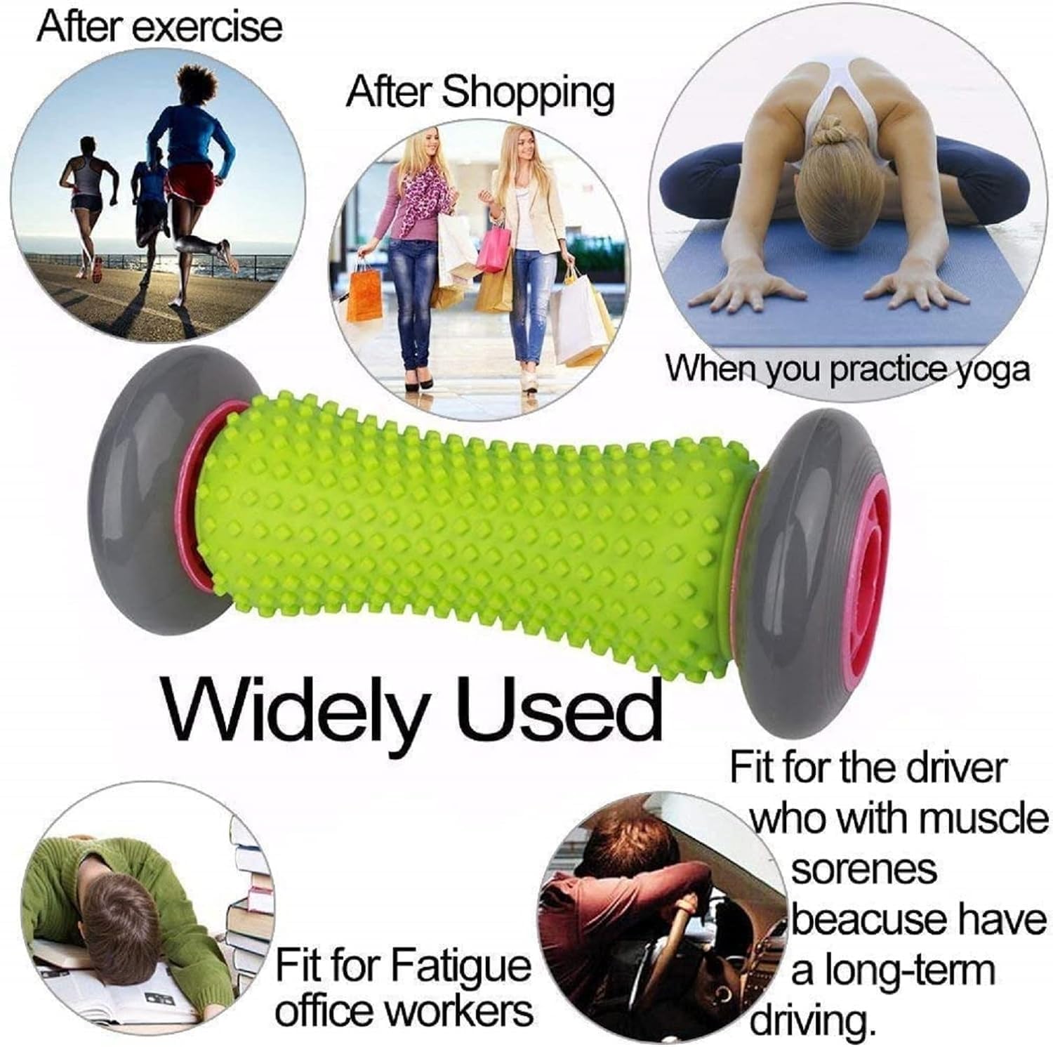 cartxomy Foot/Hand Massage Roller with Wheels | Ideal for Physiotherapy, Deep Tissue Massage, Trigger Point Therapy, Muscle Knots | Acupressure Knobs & Pain Relief 2
