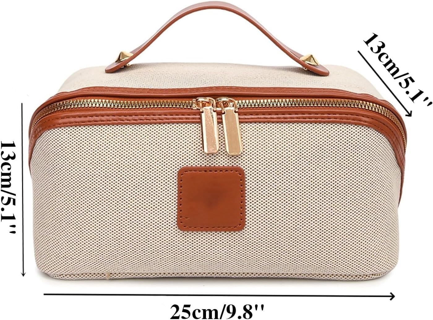 Travel Makeup Bag Waterproof Large Cosmetic Organizer Pouch with Brush Holder, Compartments & Handle – Toiletry Bag Women – Portable Clear Makeup Case for Travel - Image 3