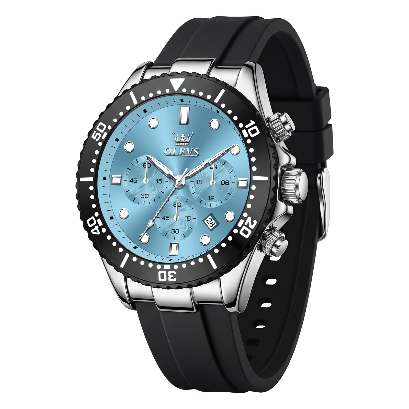 OLEVS Orologio da polso da uomo al quarzo con cinturino in silicone