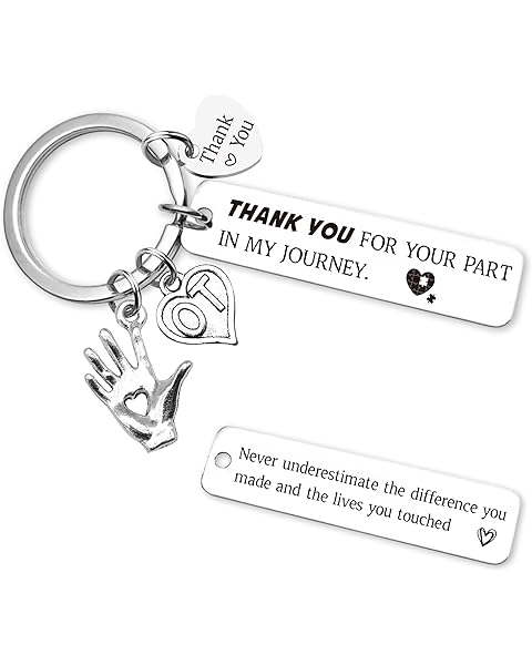 Therapy Gifts Keychain for Women Men - Thank You Keychains for OT PT Therapist, Slp...