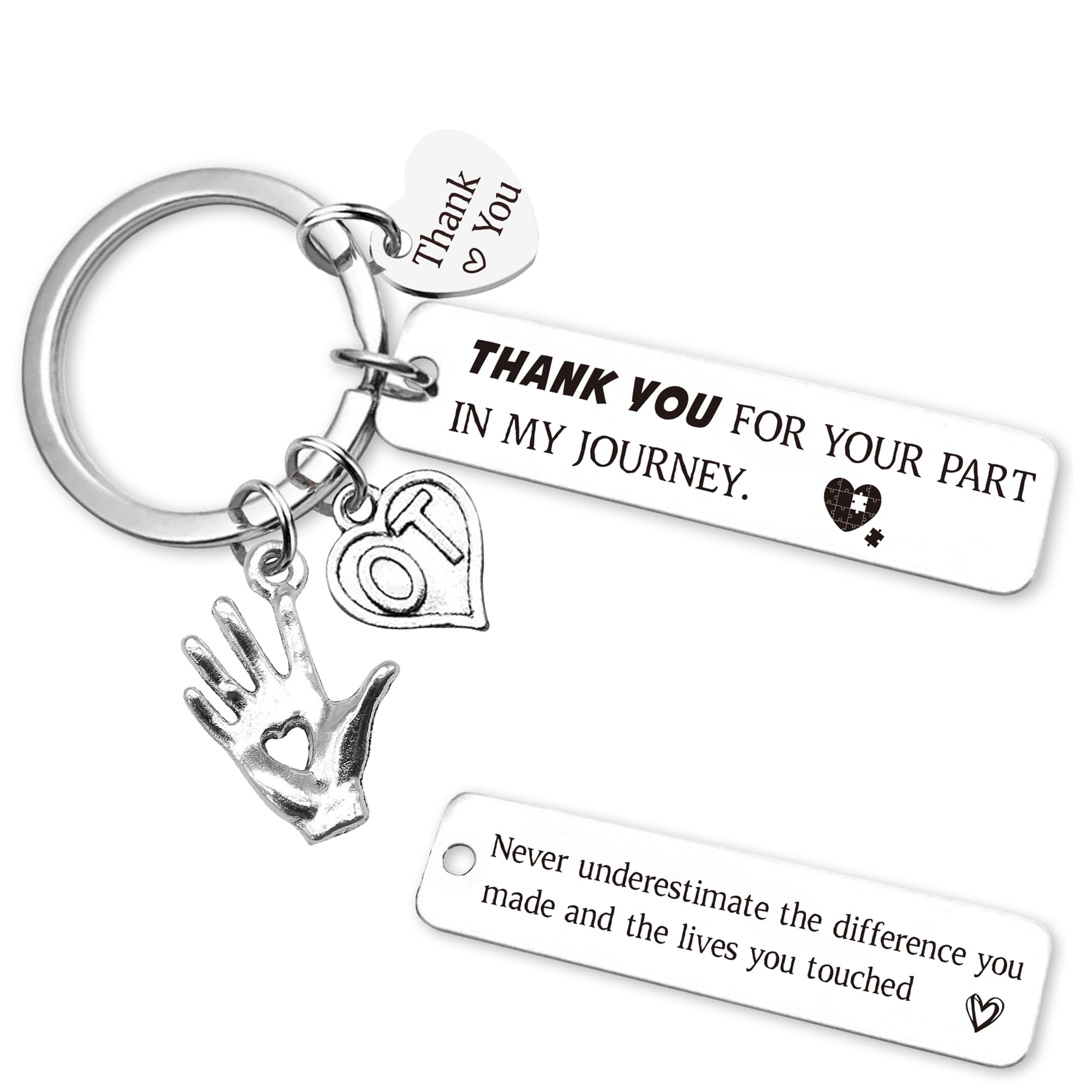Therapy Gifts Keychain for Women Men - Thank You Keychains for OT PT Therapist, Slp Mental Health Mentor Appreciation Gift