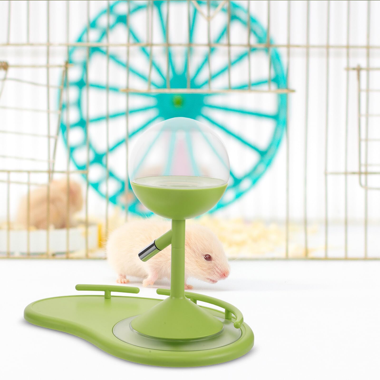 Hohopeti Hamster-trinkflaschenhalter Auslaufsicher mit Höhenverstellbarkeit für Kleintiere und Ratten Tragbar mit Stabilisierendem Standfuß und Abnehmbarer Flasche für Einfache Reinigung