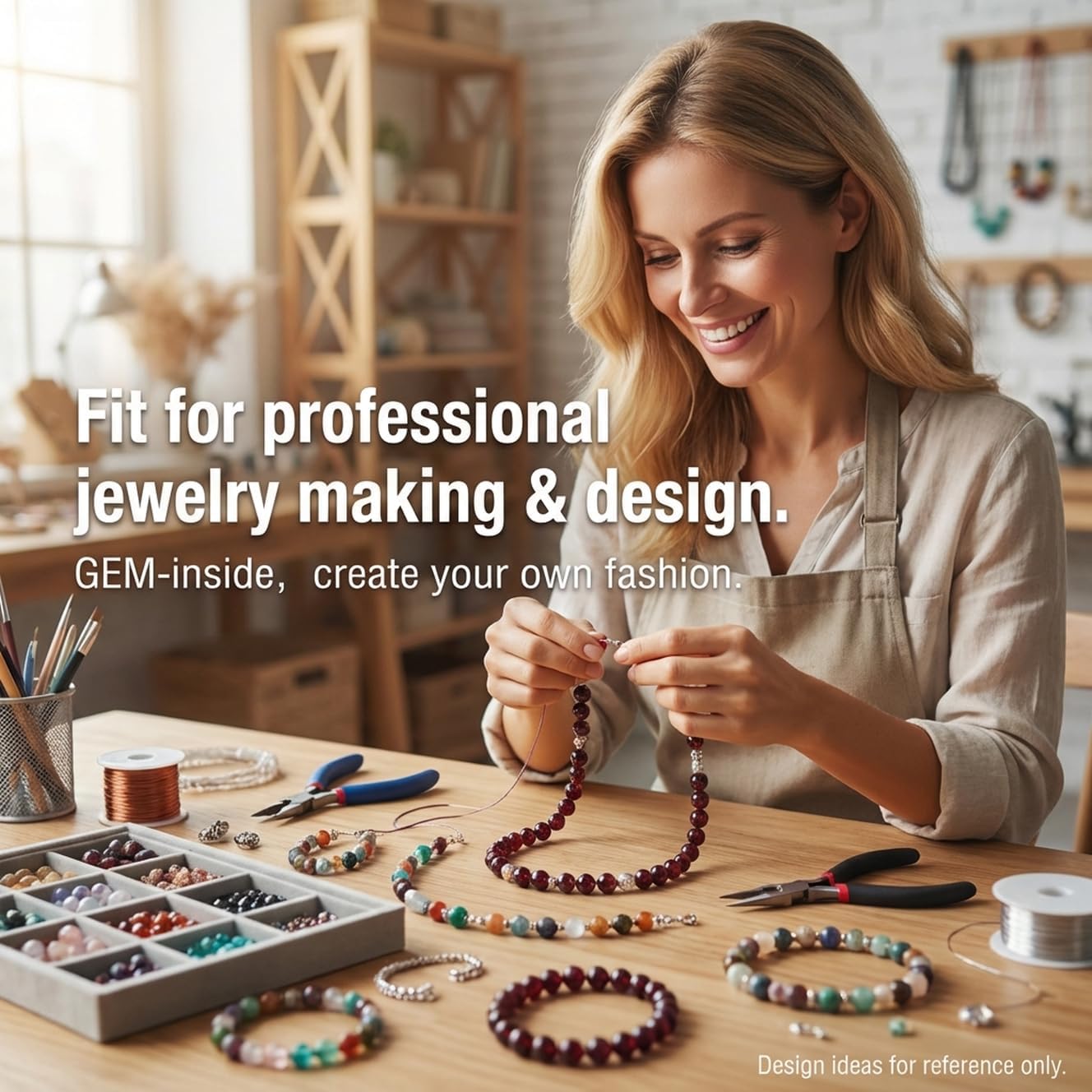 GEM-Inside Natural 6mm Garnet Gemstone Smooth Round Stone Loose Beads Crystal Energy Stone Power for Jewelry Making 15" - Image 6