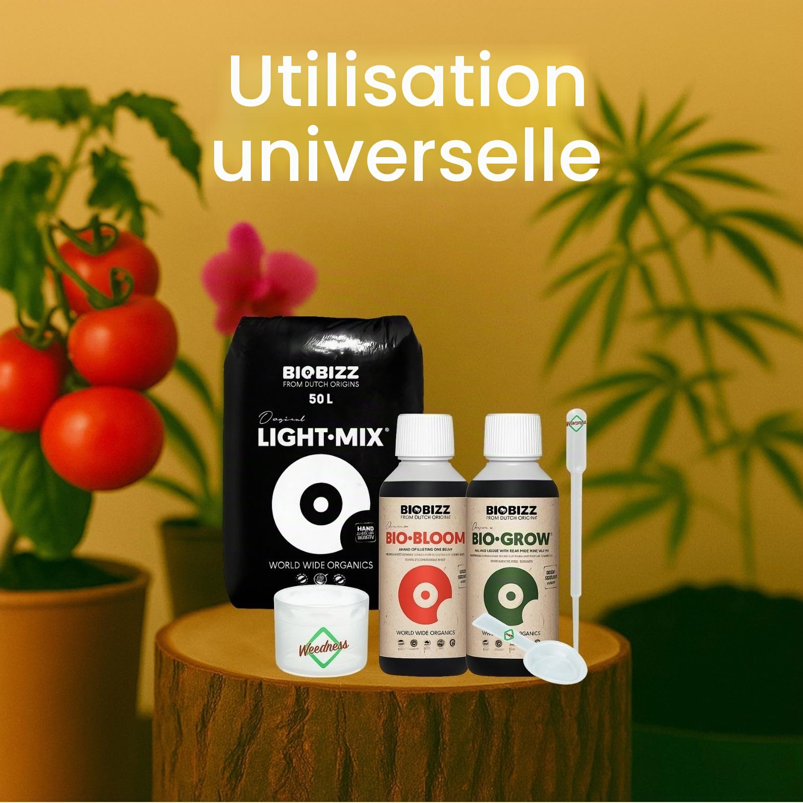 Weedness BioBizz Light Mix 50 L Set – Terreau organique + nutriments pour jeunes plantes