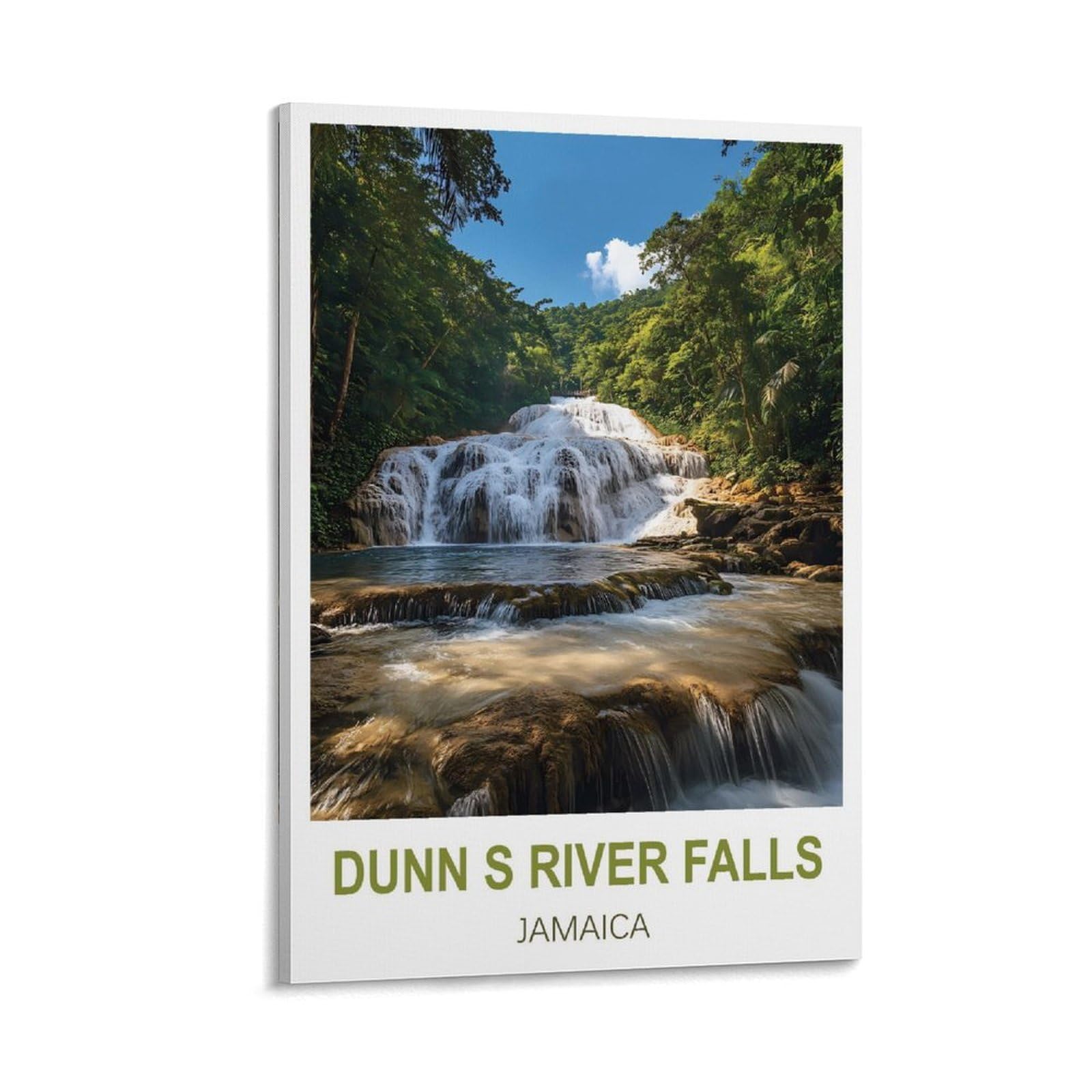 Hsayyiii Frame-Style Dunn's River Falls Jamaica Vintage Travel Posters 08X12inch(20X30cm) Canvas Art Poster And Wall Art Picture Print Bedroom Decor
