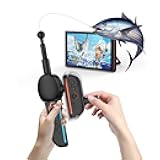 JDDWIN Fishing Rod Controller Compatible with Nintendo Switch 2 Joy-Con, Realistic Fishing Games Handle Grip Accessories Kit for Bass Pro Shops & Fishing Simulators