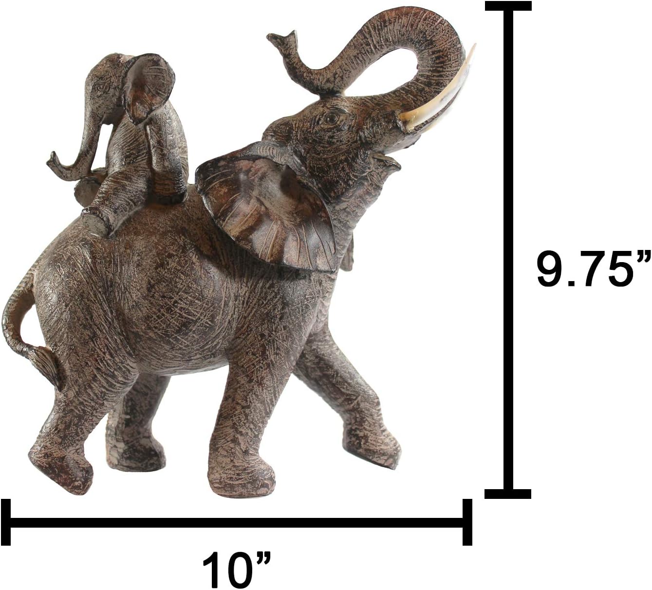 Seraphic Large African Elephant Decor Gifts for Women, Elephant Sculpture Mother Carrying Baby Statue