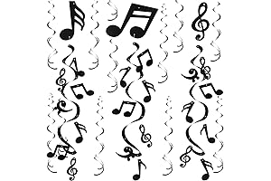 84-Piece Music Notes Hanging Swirl Decorations for Music Theme Parties
