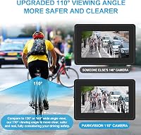 PARKVISION Kerékpár Visszapillantó Kamera 4.3" AHD 1080P LCD Monitorral - 360° Forgatható Tükör Éjjellátóval Országúti és Hegyi Biciklikhez 4