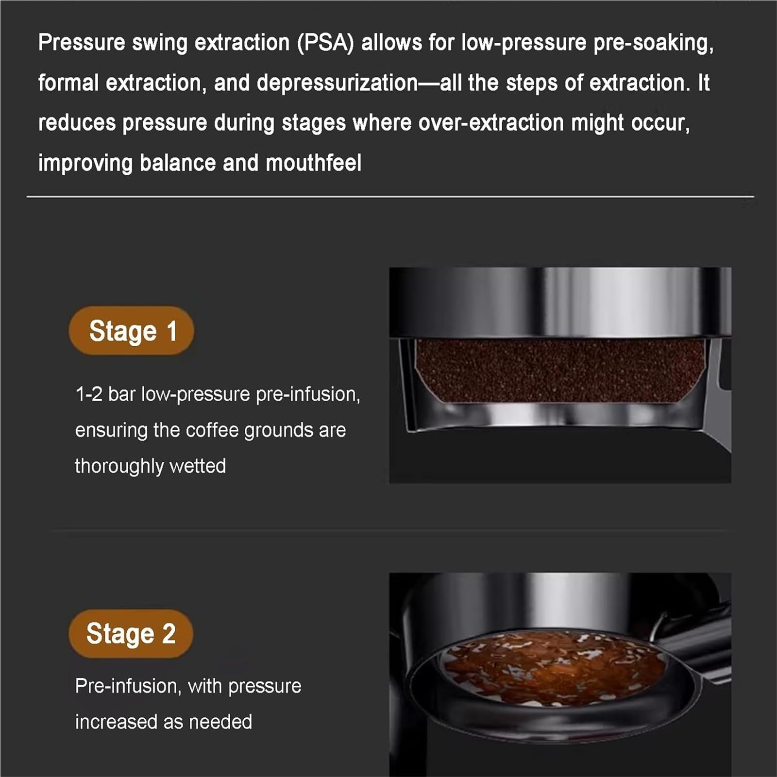 Cafetera manual, cafetera no eléctrica de acero inoxidable, presión de 1 a 16 bar, capacidad de 345 ml para uso doméstico y exterior
