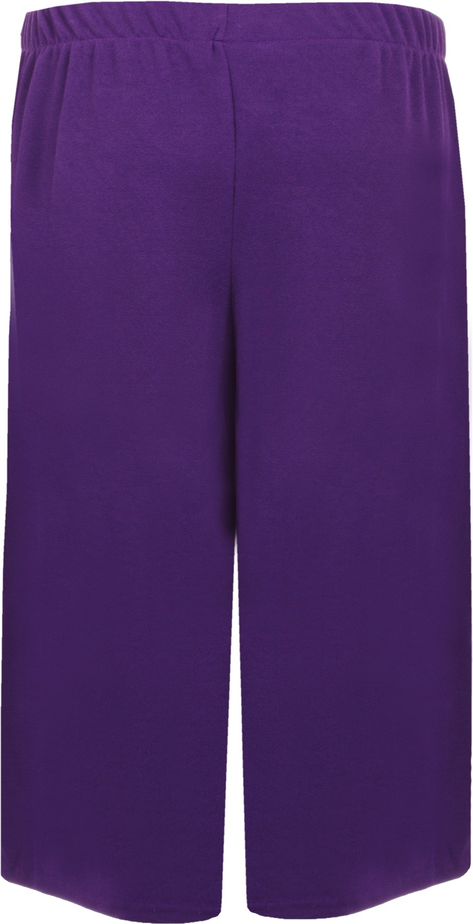 Wearall Women's Purple New Plus Size Crepe Plain Stretch Wide Leg Culottes Shorts - 28-30