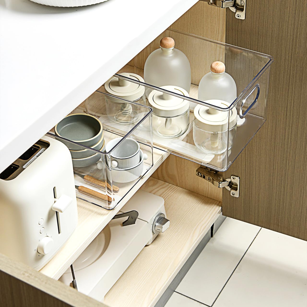 COLLBATH Pack of 4 Storage Box Rails, Furniture Slide Rails, Sliding Drawer Runners - Image 4