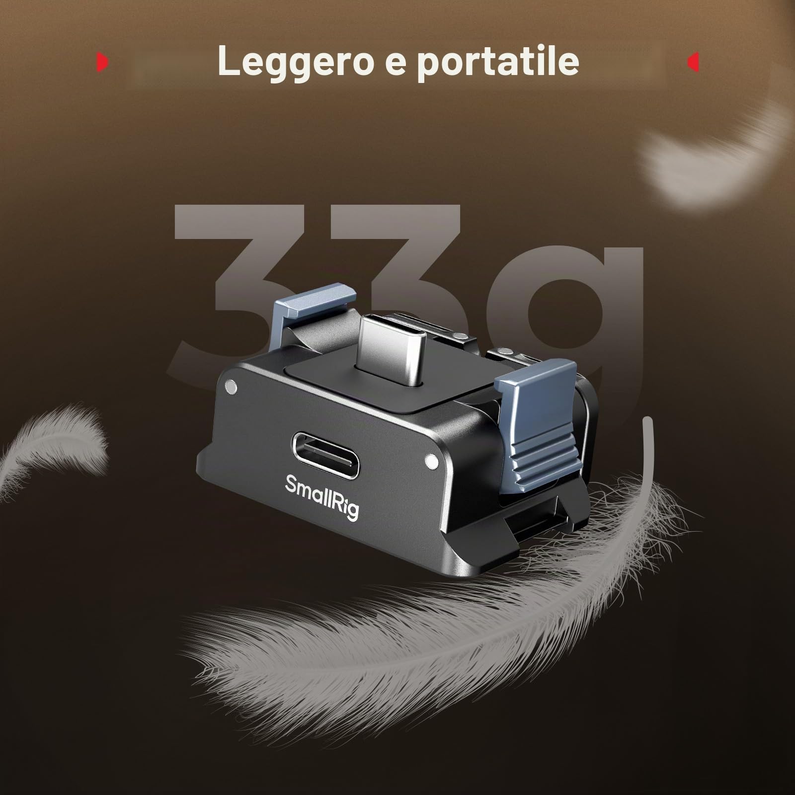 SMALLRIG Base di Ricarica per DJI Osmo Pocket 3/4/4P, Dock di Ricarica da Tavolo di Tipo C con Foro per Vite da 1/4" e Supporto Pieghevole a Due Artigli per Treppiedi/Bastoni per Selfie, 5376