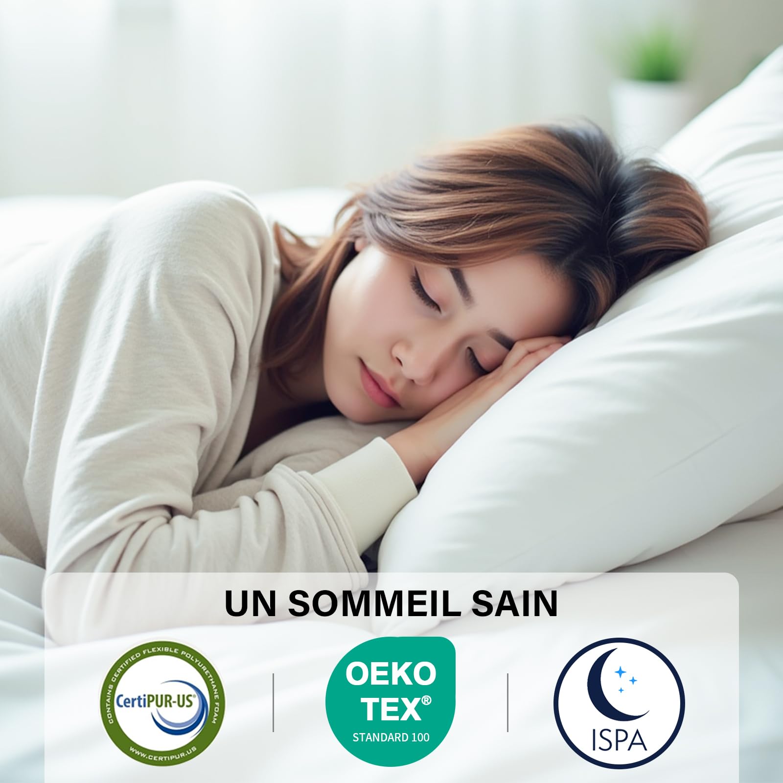 TEENO Matelas en Ressorts Mousse polyuréthane et 22CM mémoire de Forme (140x190x22cm)