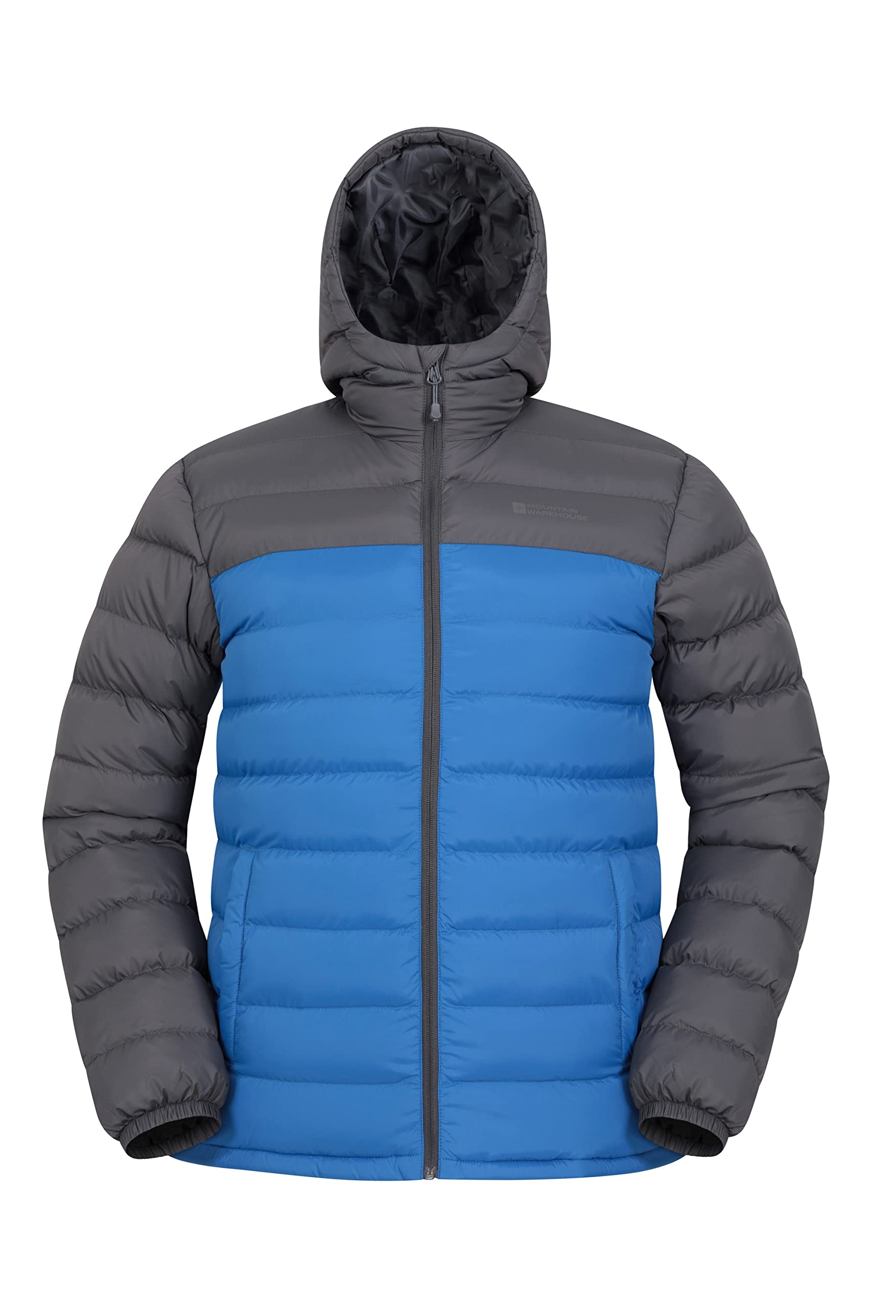 Mountain Warehouse Season Mens Padded Jacket - Water Resistant Jacket, Lightweight, Warm, Lab Tested to -30C, Microfibre Filler - for Travelling, Walking Bright Blue XXS