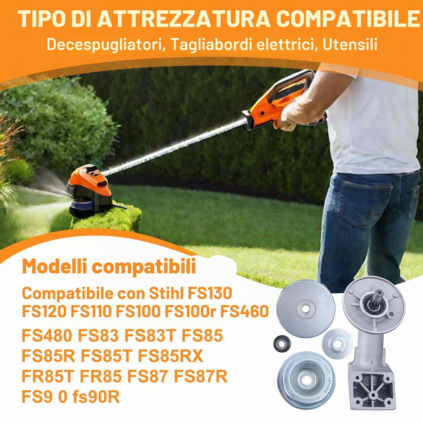 Testa del Cambio per Stihl FS120 FS130 FS200 FS250 FS90 FS100 FR130 FR220 FR350 FR450 FR480 FT100 Decespugliatore Alloggiamento Della, Sostituisce 4137 640 0100