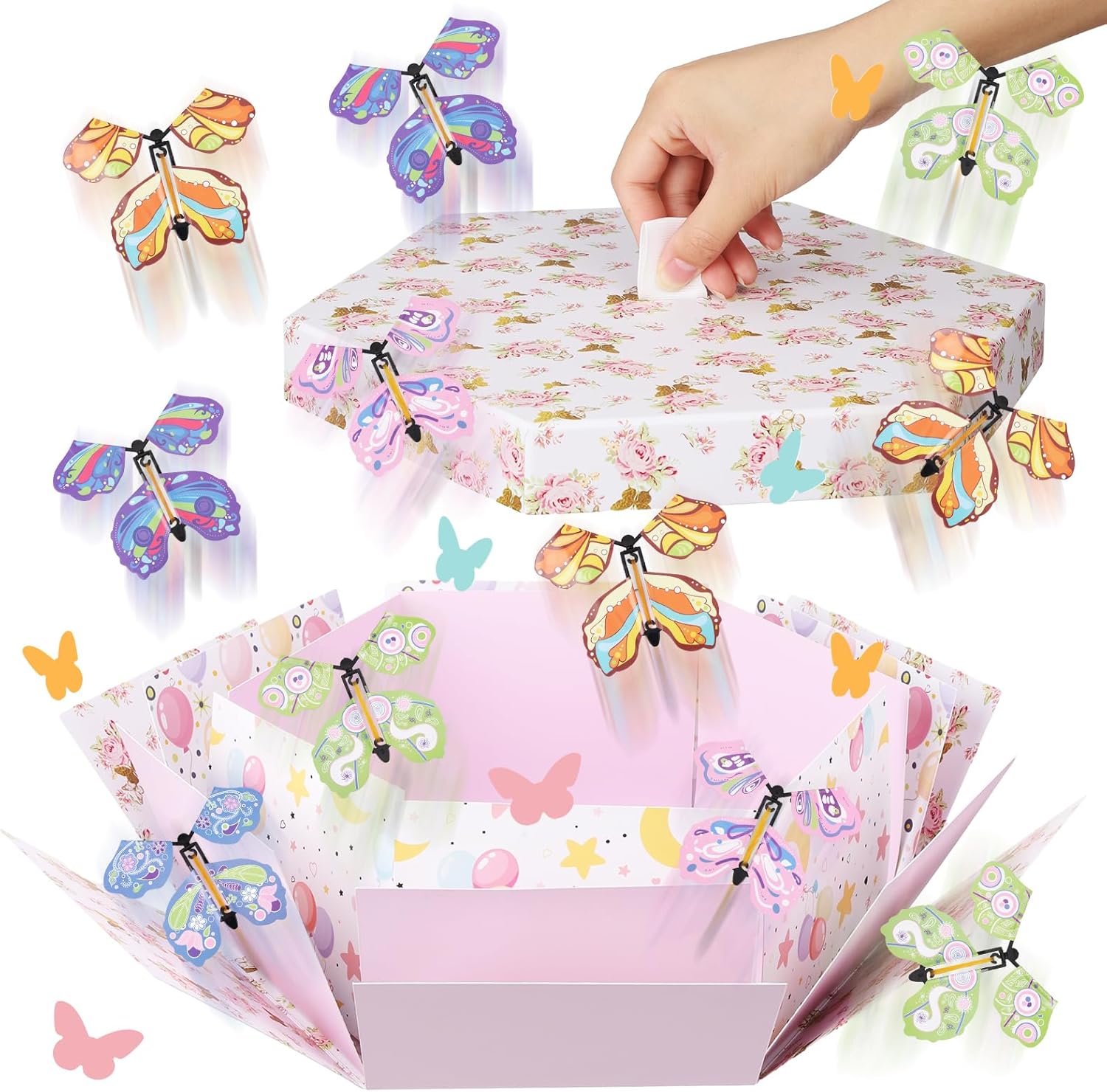 Auidy_6TXD Butterfly Explosion Gift Box, Flying Butterfly