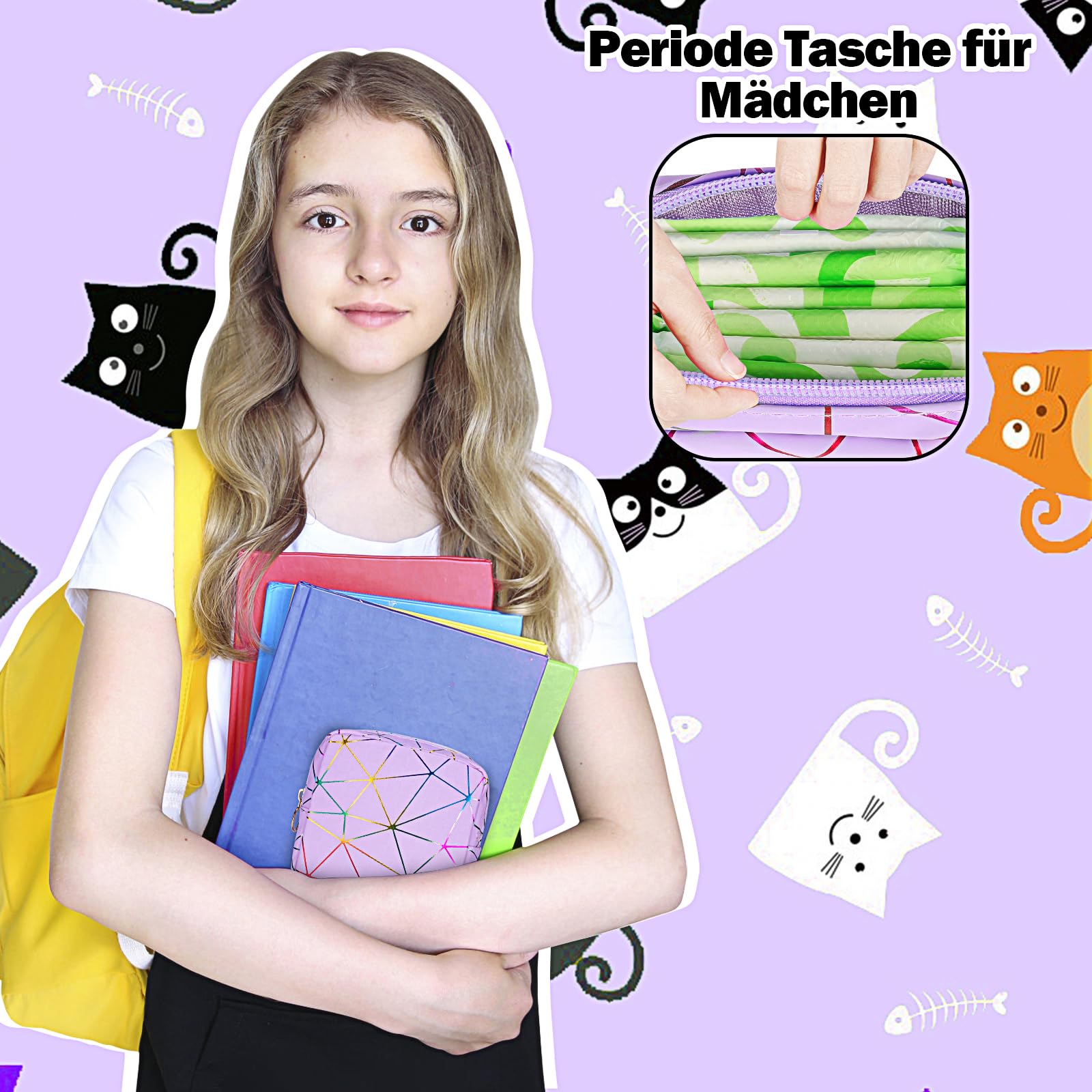 Likesing Tampon etui na chusteczki higieniczne 2 sztuki PU skóra nieprzemakalny czarny fioletowy