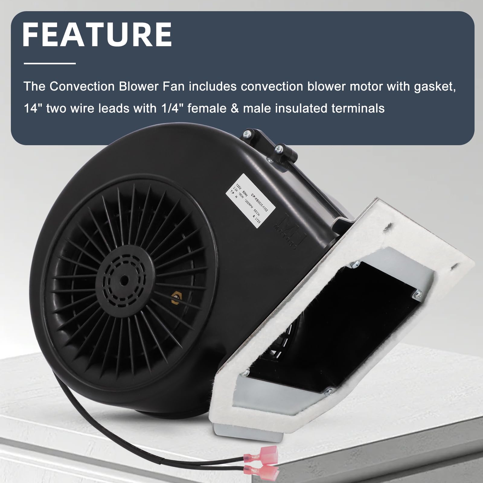 KS-5020-1052 Ventilador de convección para estufa de pellets de hierro fundido PelPro PP130, PP130-B, PP150, PP300, PP70, PPC90.