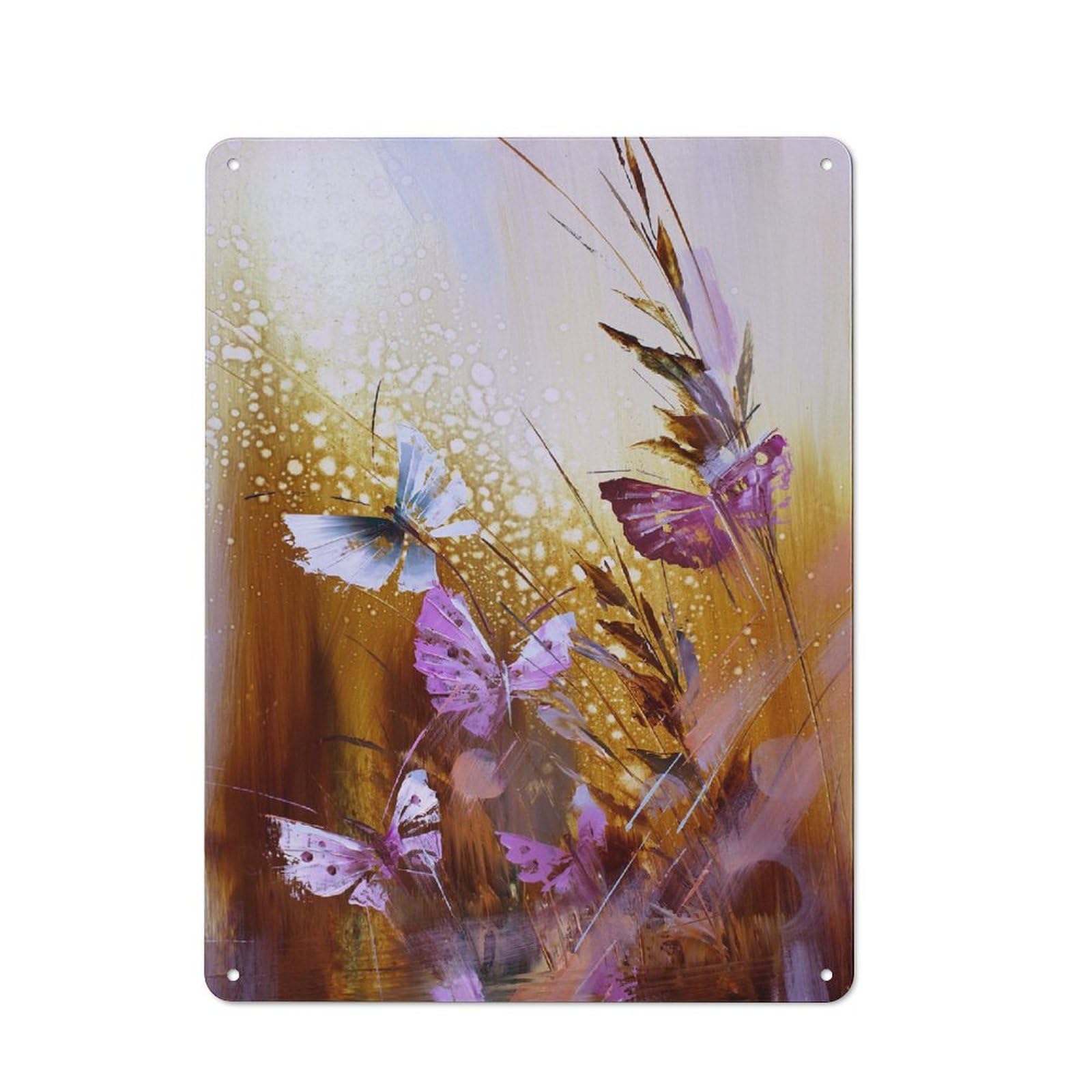 Nature Nostalgic Metal Wall Decor 40x30cm, Vintage Tin Sign for Living Room, Hallway, Kitchen Or Cafe