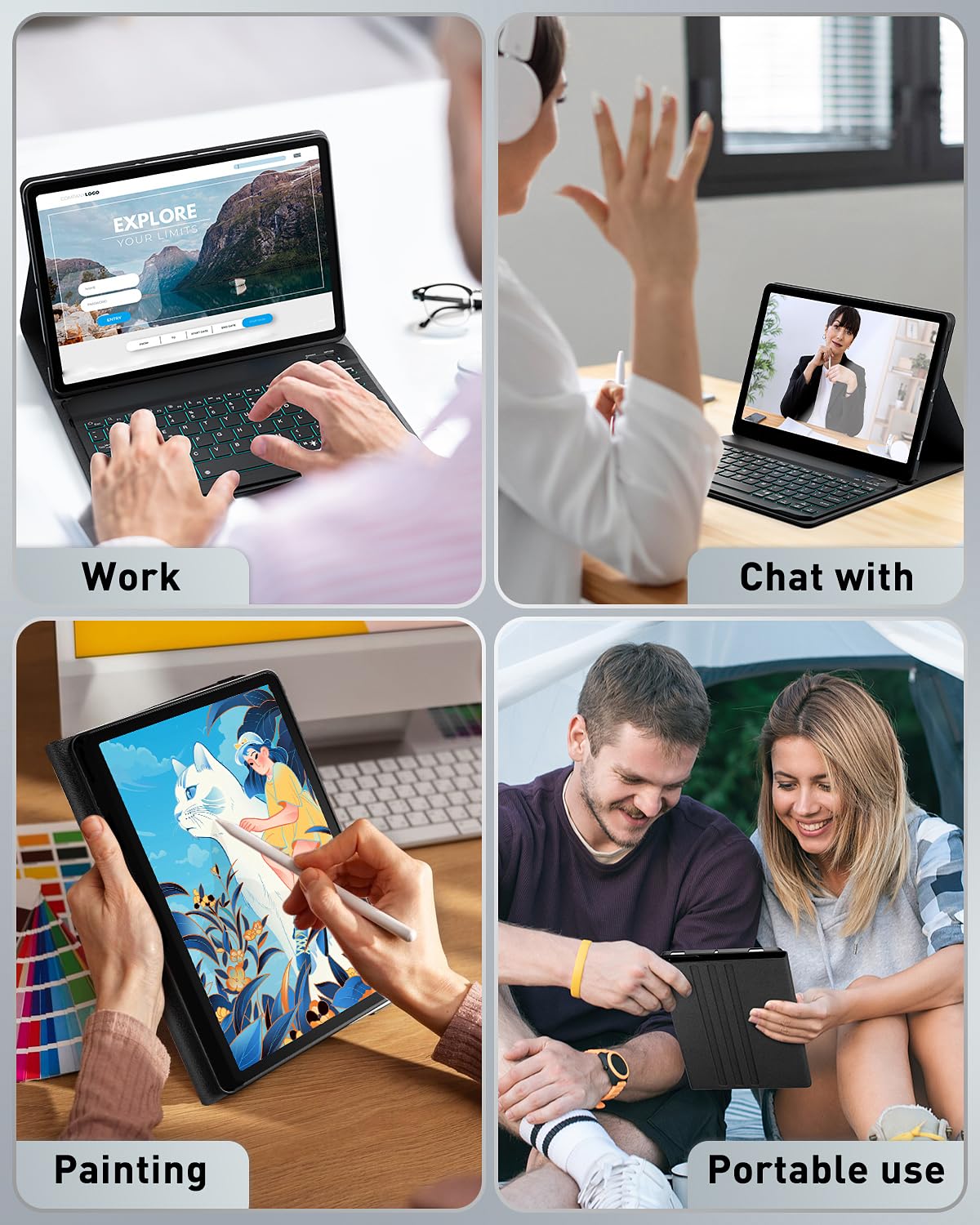 Per Xiaomi Redmi Pad SE (2023) /Xiaomi Redmi Pad 2 (2025) 11 Pollici Cover Custodia Protettivar Con Wireless Bluetooth Italiano (QWERTY) Tastiera Retroilluminati e Mouse Backlit Keyboard Case