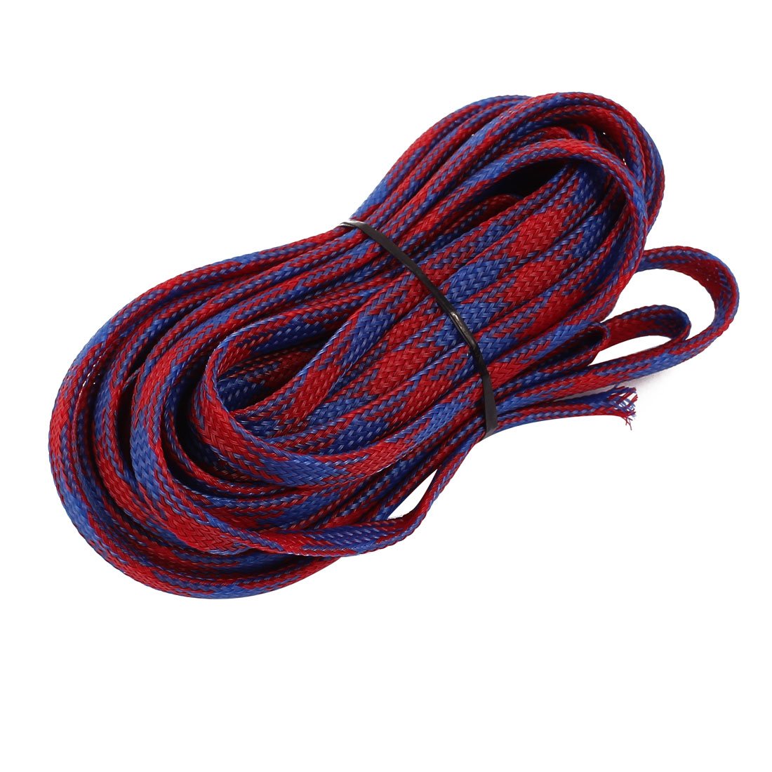 Aexit 6mm Dia Tight Braided PET Expandable Sleeving Cable Wrap Sheath Blue Red 16Ft (9a4cfb86333e9d31d55e13dda45367ce)