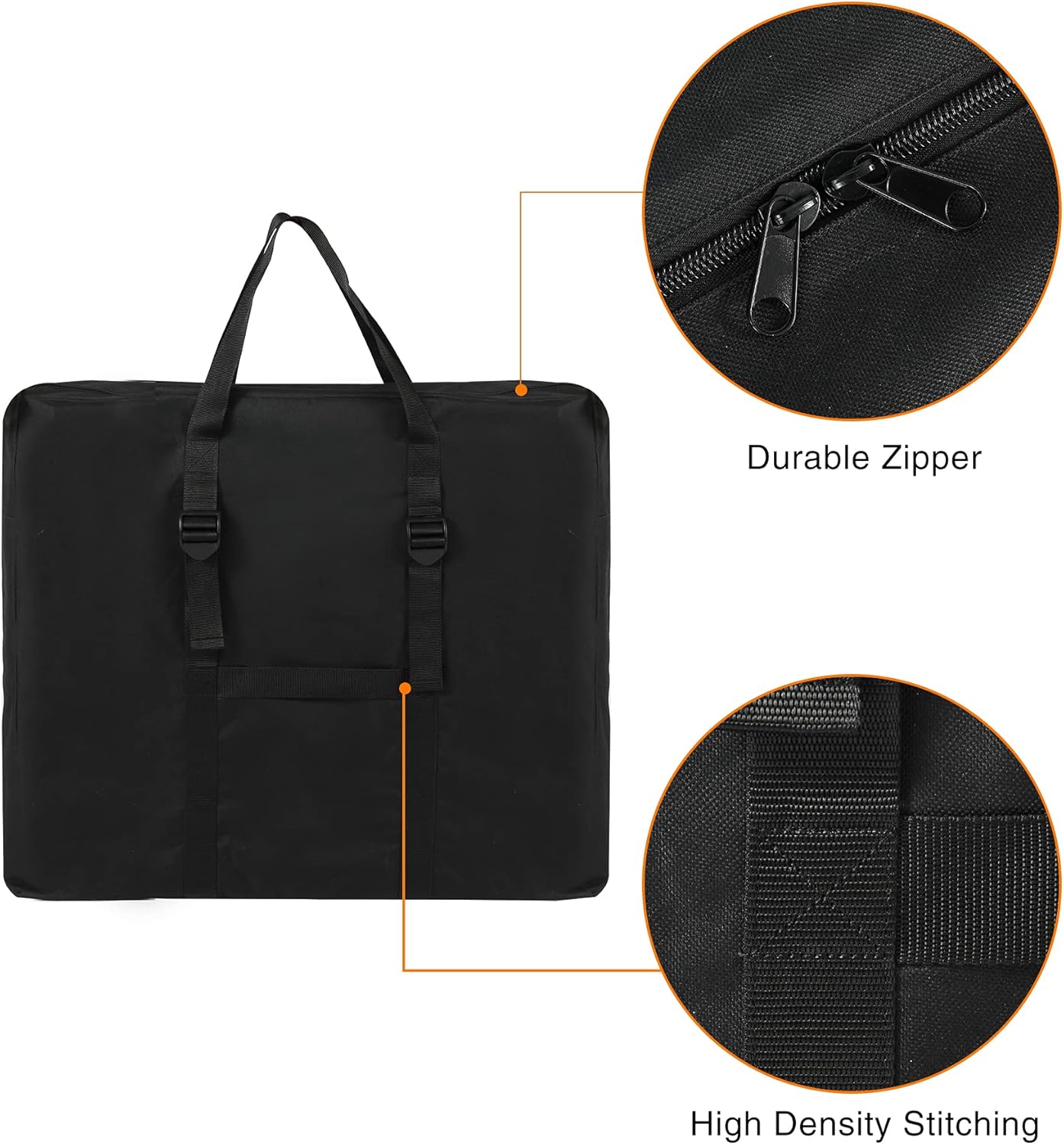 REDCAMP folding table Storage bag, WaterProof Carry Bag with Handles for Folding Picnic Camping Card Table, Black 26" D x 5" W x 24" H