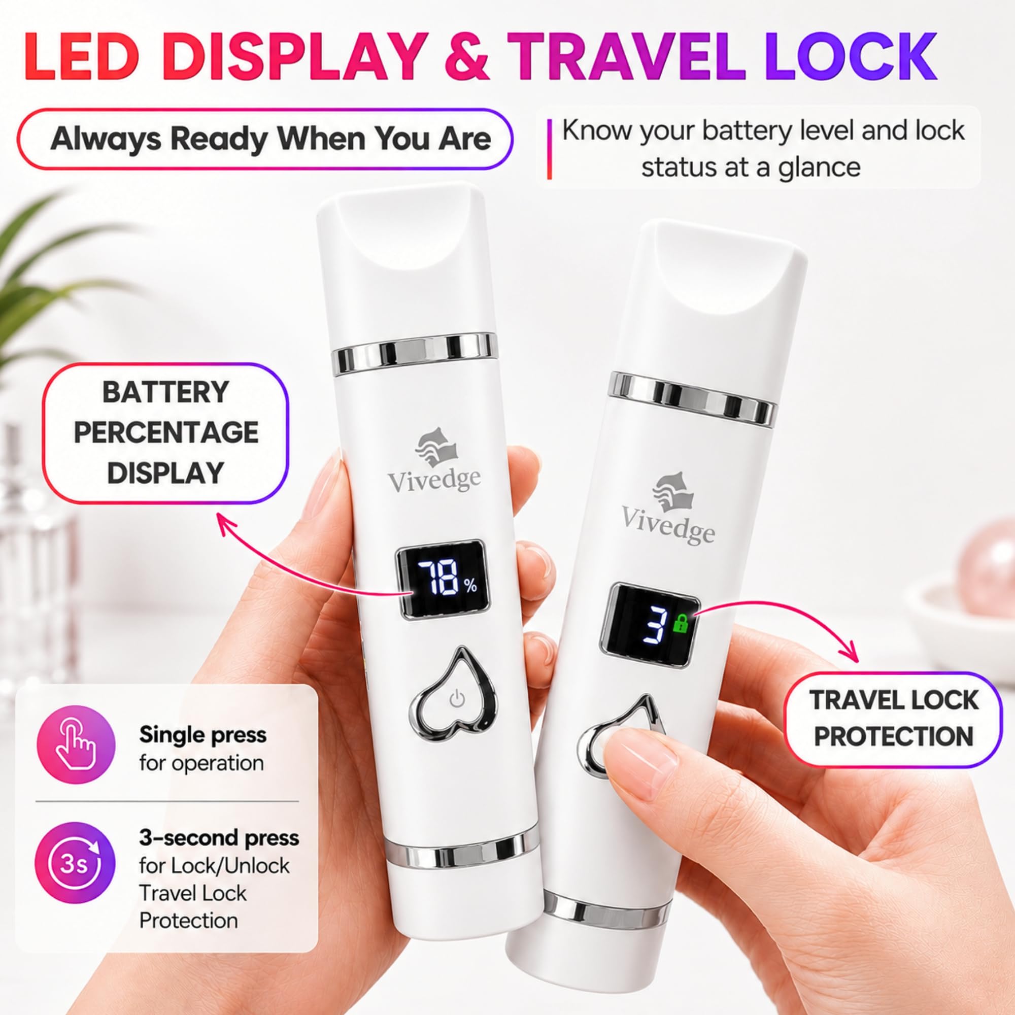 Maquinilla de afeitar eléctrica para mujer, recortadora de bikini y removedor de vello facial, recargable con hoja de cerámica, impermeable, pantalla LED, USB-C, bloqueo de viaje, regalo de