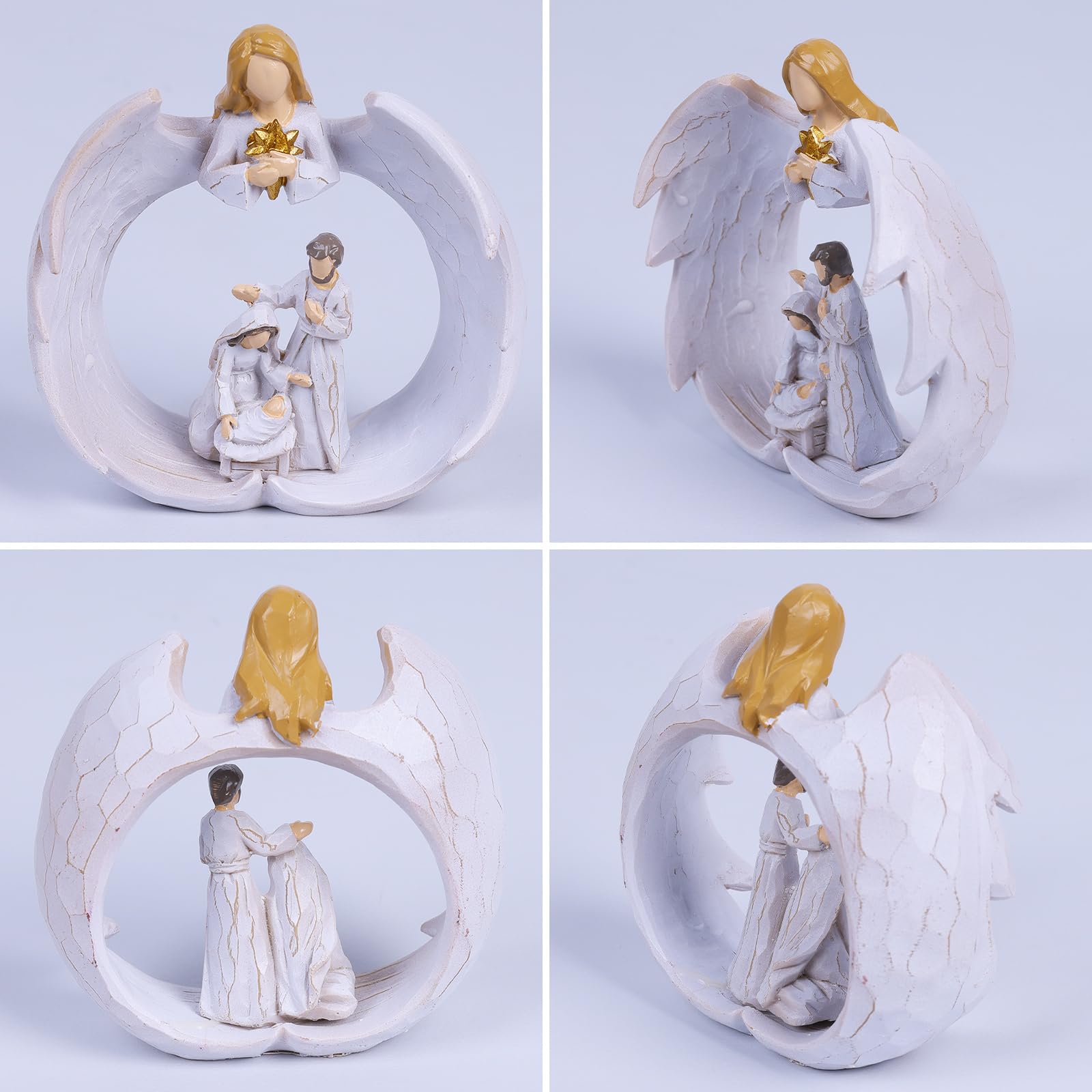 天使と聖家族のレジン彫刻 キリストオブジェ 天使と聖家族のレジン彫刻 キリストオブジェ