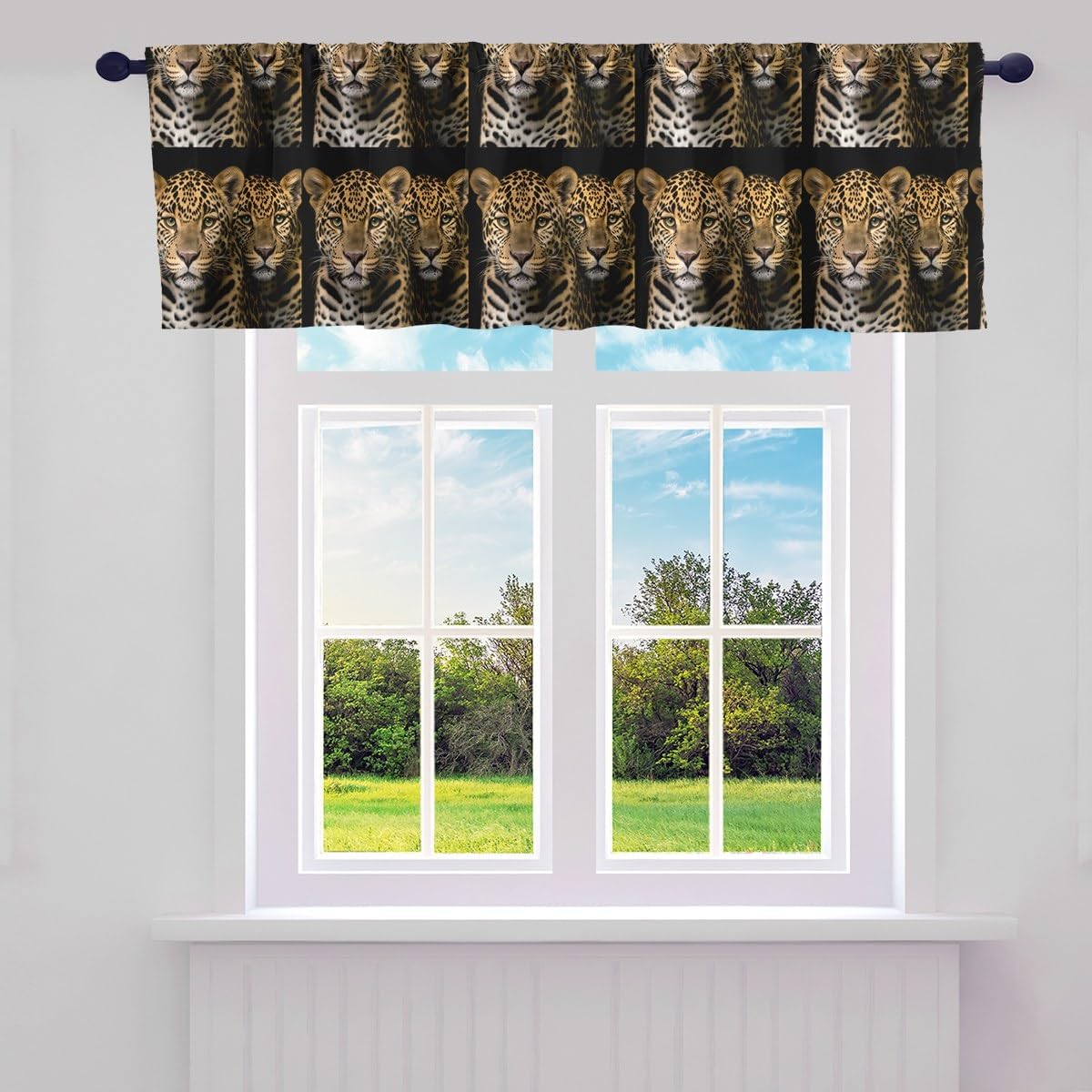 Erosebridal Dragonfly Window Curtains Dandelion Valance Curtains Nature Rustic Blackout Valances Romantic Botanical Watercolour Painting Window Treatment Valances for Girls Women,52" W X 18" L