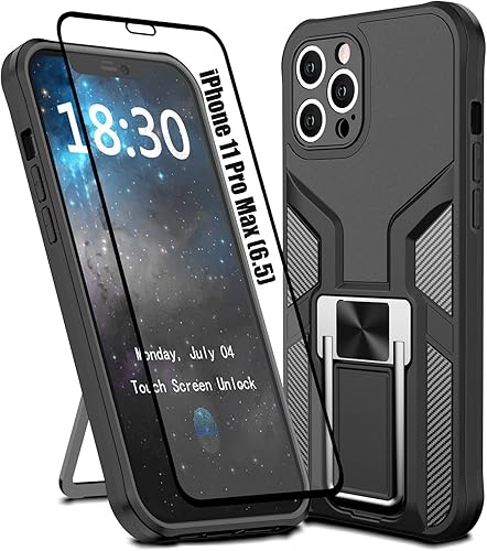 Miniatura 1 de LMDAMZ Funda para iPhone 11 Pro Max anticaídas, resistente grado militar, a prueba de golpes, doble protección (TPU+PC), funda magnética sólida y