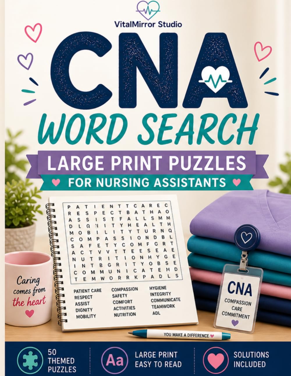 CNA Word Search: Large Print Puzzles for Nursing Assistants
