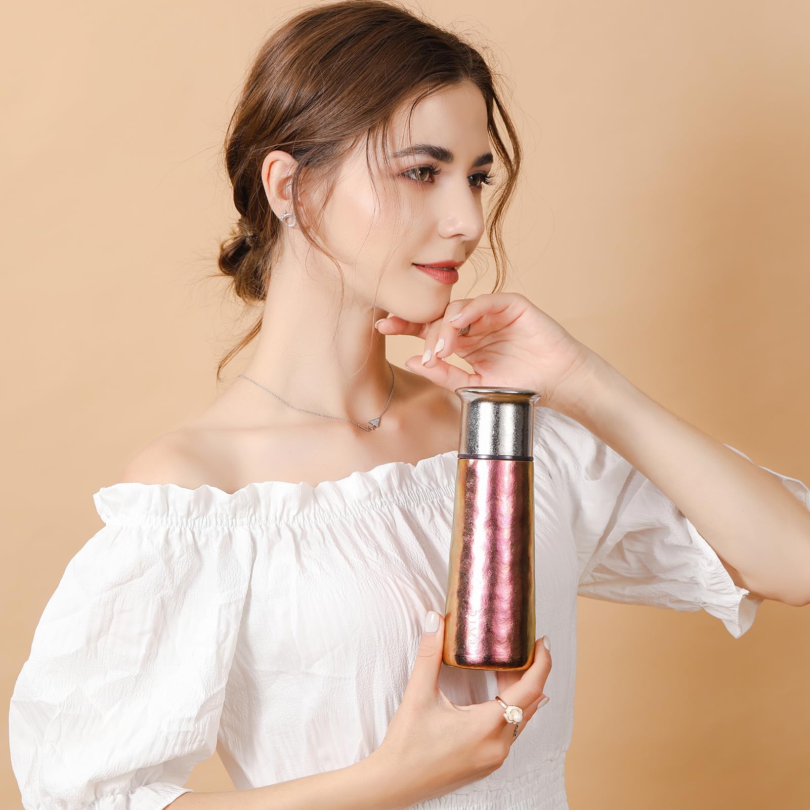 Amazon.co.jp: TAICチタンの真空フラスコおしゃれ、保冷真空断熱ボトル