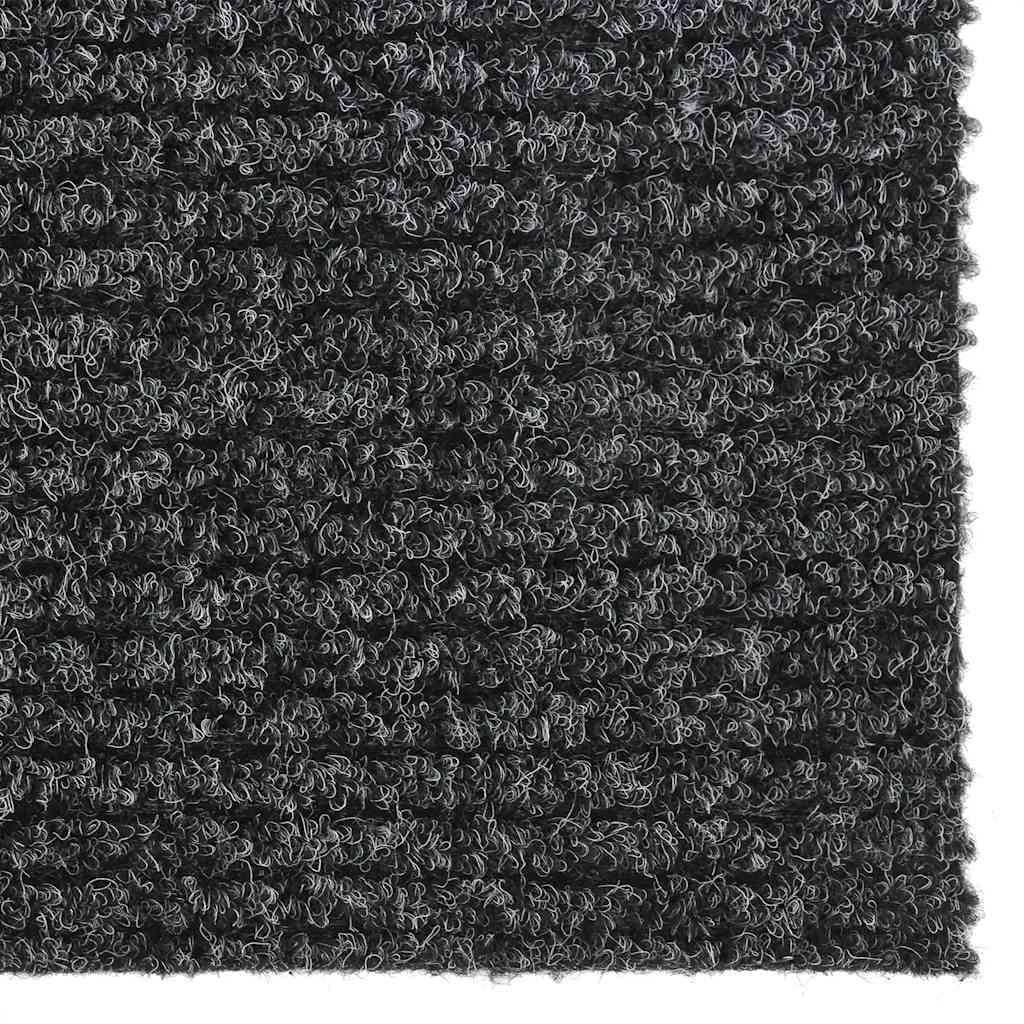 Alfombra antisuciedad, 100 x 400 cm, color antracita, resistente con parte trasera de gel antideslizante para entrada, superficie de fieltro punzonado que absorbe la humedad