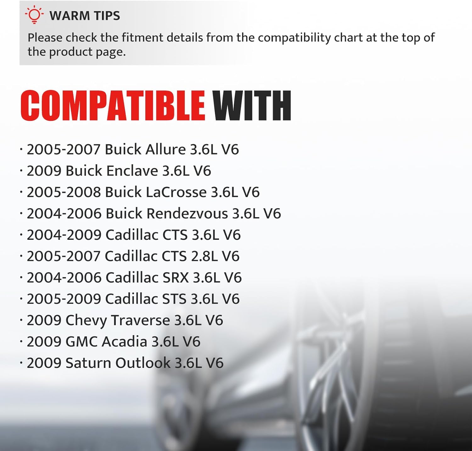 Ignition Coil Pack Spark Plug fit for 3.6 V6 2004 2005 2006 2007 2008 2009 Cadillac CTS STS, 04-06 Cadillac SRX, 05-08 Buick Allure LaCrosse Rendezvous, 2009 Chevy Traverse, GMC Acadia, UF375