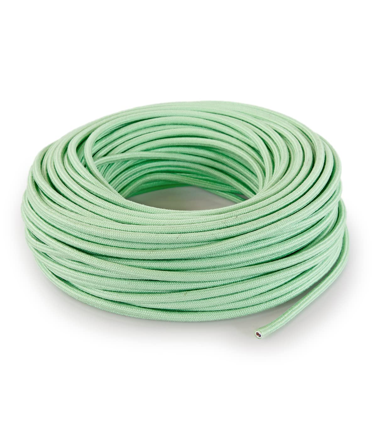 Cable de tela para lámpara, Plástico Cable 2 conductores (2 x 0,75 mm²) – Mint. Made in Italy