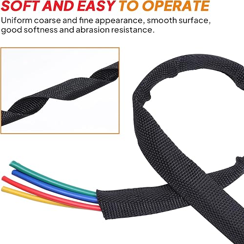 Miniatura 4 de Funda trenzada termocontraíble para automóvil con proporción 2:1, protector de cable, tubo retráctil de tela resistente al desgaste tejida plana