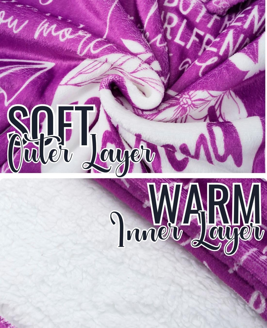 Girlfriend Gifts Blanket Hoodie for Girlfriend on Valentines Day, Wearable Blanket Hoodie, Oversized Flannel Hooded Blanket, Plush, Cozy, Warm, One Size-Purple Heart