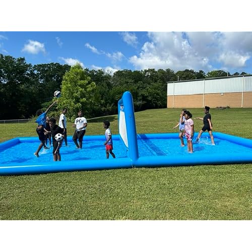 33FT/L Inflatable Pool Volleyball Net Pool Volleyball Set Beach Games for Adults and Family Party Yard Giant Summer Games