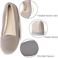 Vista 4 de Wishcotton Pantuflas ligeras de espuma viscoelástica para mujer, cómodas y antideslizantes, para interiores y exteriores Gris claro
