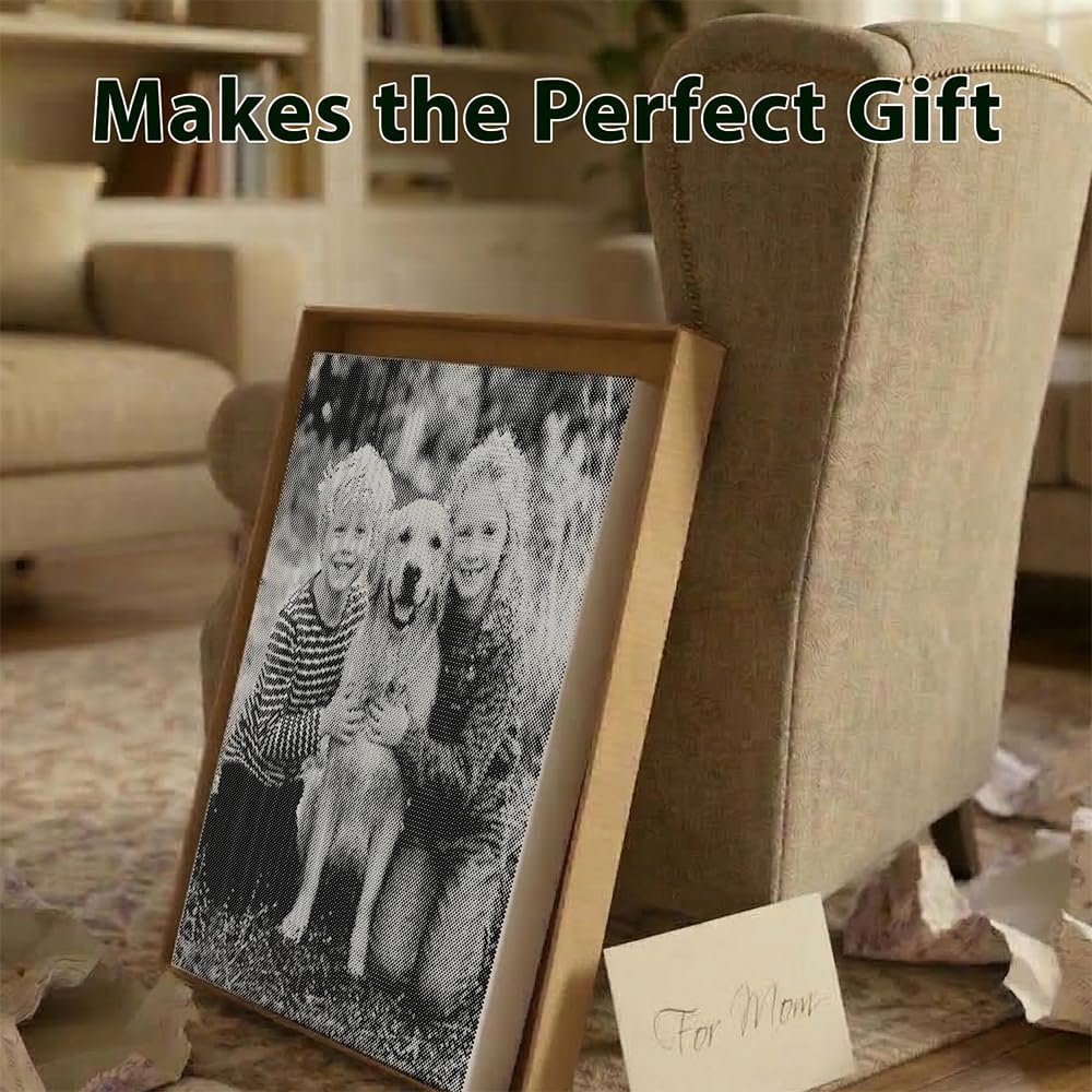On the Dot Custom Photo Dot Painting Kit – Personalized 16x20 Canvas Art | Diamond Painting Alternative | Dual-Tip Marker Included | Made & Ships from USA - Makes a Great Mother's Day Present