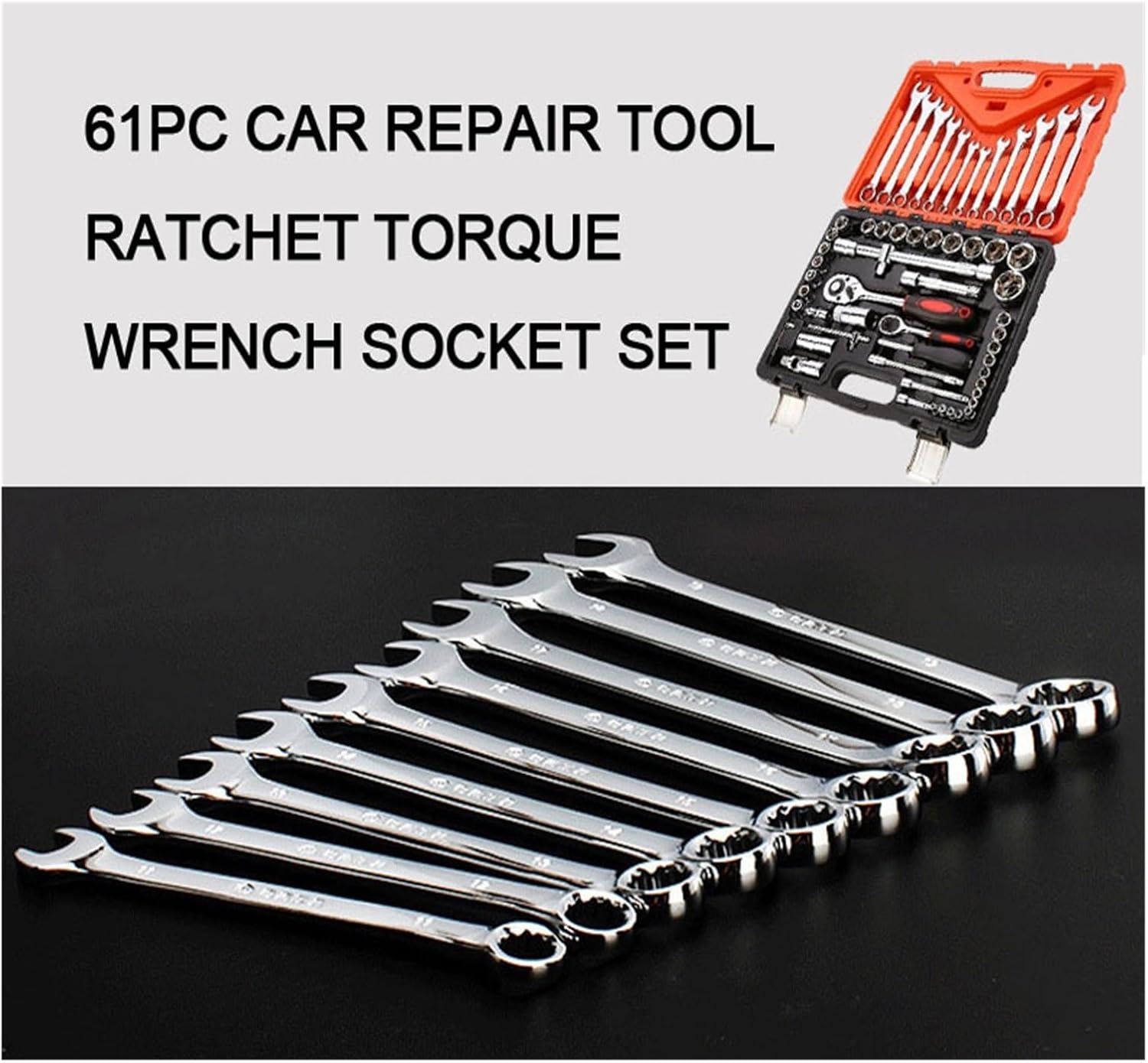 Classic 61PCS Car Repair Tool Case Combination Ratchet Wrench Flexible Head Ratchet Wrench Socket Set