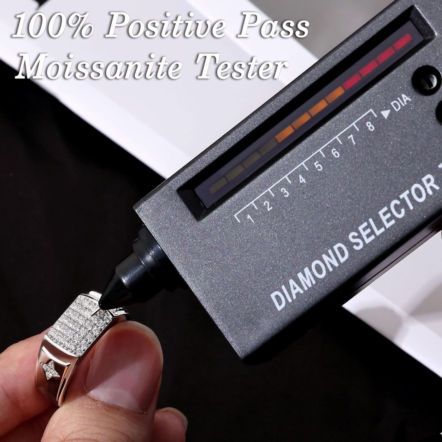 D Color VVS1 Moissanite Rings for Men 925 Sterling Silver Double Stars Round Cut Mens Wedding Band Promise Size 11 - Image 8