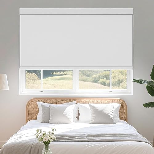 Miniatura 8 de Persianas enrollables solares sin cordones con filtro de luz para ventanas con cenefa de cassette, traslúcidas y reducen el deslumbramiento, para el