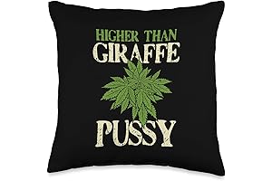 Higher Than Giraffe Weed Cannabis Marijuana 420 Stoner Gift Throw Pillow