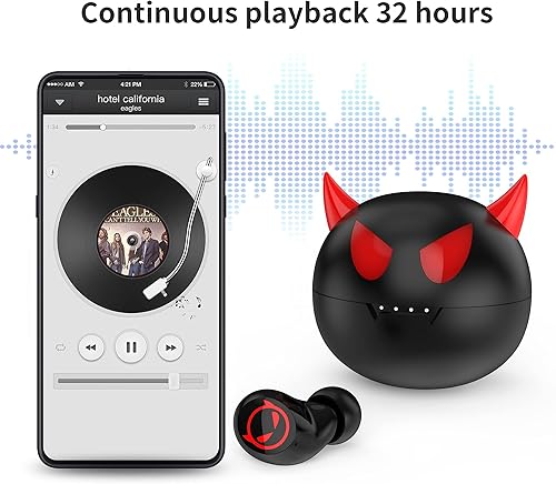 Miniatura 6 de Auriculares inalámbricos Bluetooth 5.0, IPX5, impermeables, estéreo, inalámbricos, con micrófono y control táctil, reducción de ruido intraural, con