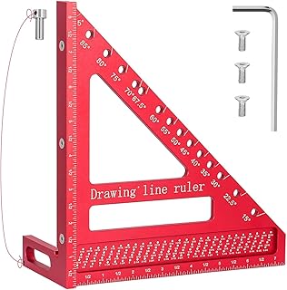 Large Carpenter Square 8.42" x7.67 Precision Woodworking Tools 15-90 Degree Versatile 3D Multi-Angle Square with Angle Pin for Woodworking,Engineering and Construction