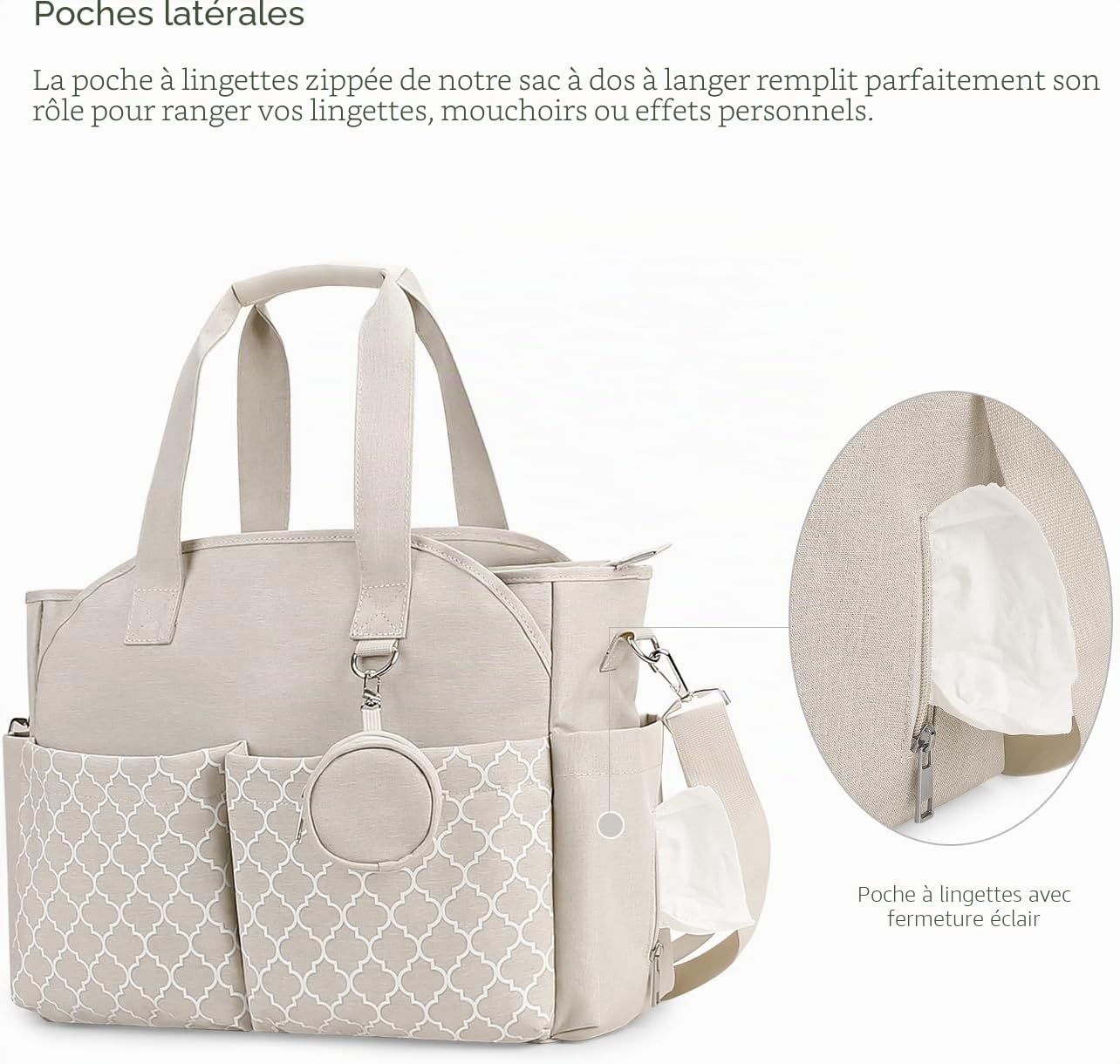 Sac à langer fourre-tout avec station à langer, sac multifonction pour bébé avec bandoulière réglable