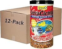 Vista 1 de Tetra Cichlid - Palitos de cíclidos flotantes de 11.3 onzas, alimento para peces de estanque, nutricionalmente equilibrado, (paquete de 12)